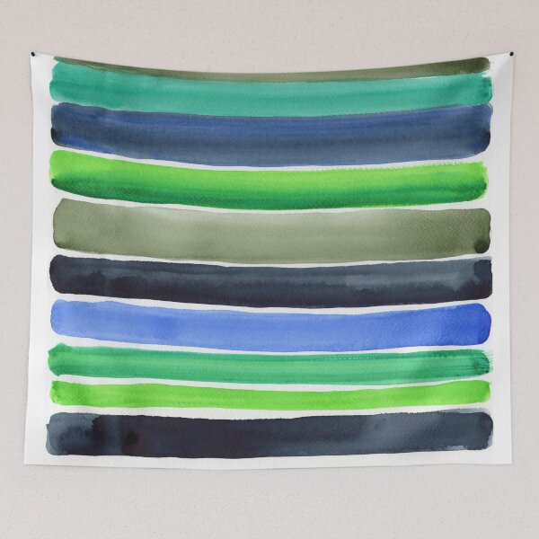 Item preview, Blue Green Teal Gray Watercolor Lines  designed and sold by Irina Sztukowski.