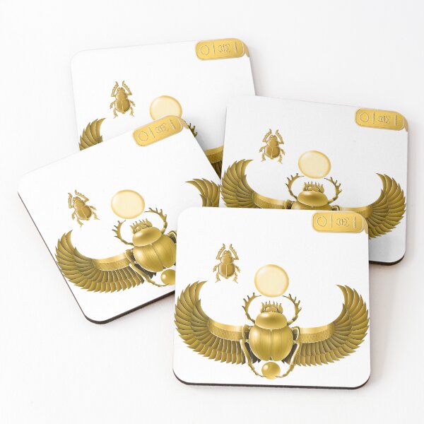 Item preview, Golden Egyptian Scarab with Wings - Ancient Symbol of Protection designed and sold by Ozinro.