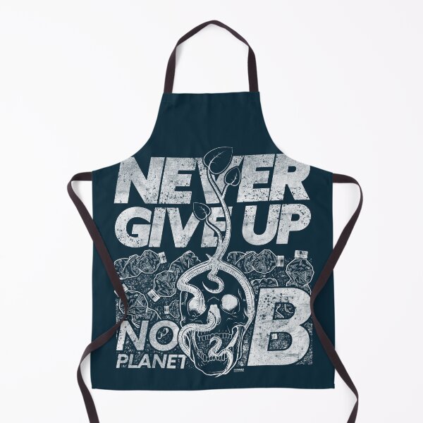 Artikelvorschau, Gib niemals auf – No Planet B Totenkopf – Weißes Design entworfen und verkauft von Crooked Digit Designs.