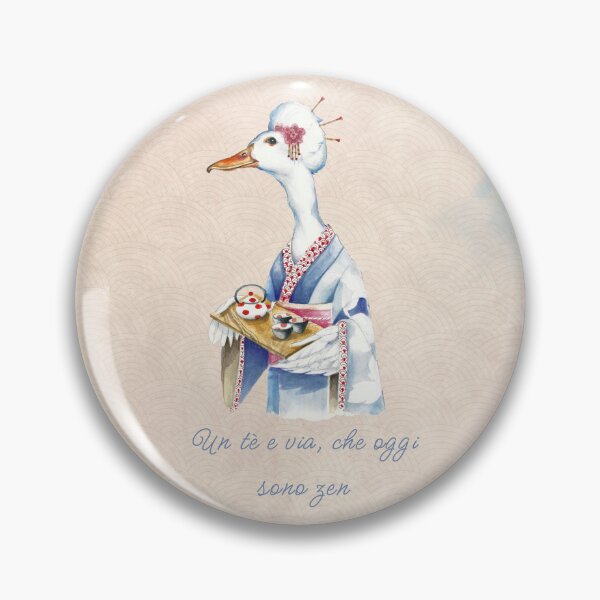 Item preview, Un tè e via, che oggi sono zen- Illustrazione ad acquerello di oca in Kimono designed and sold by ArcanaAtelier.
