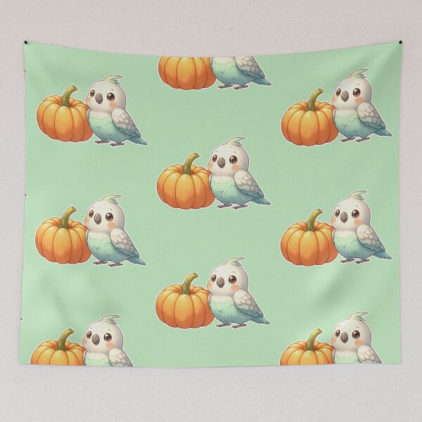 Item preview, Autumn Pumpkin Parrot – Cute Tropical Fall Bird Illustration designed and sold by Sugar Wisdom .