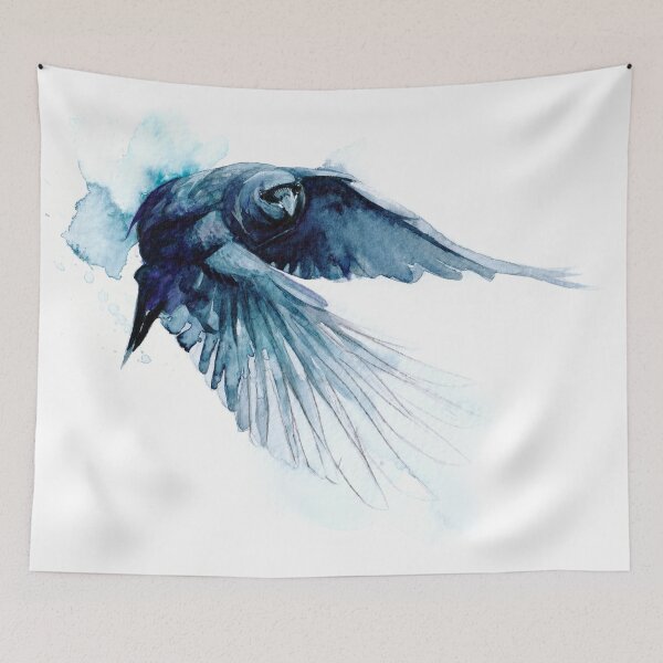 Item preview, Watercolour Crow Painting designed and sold by LuccheseArt.