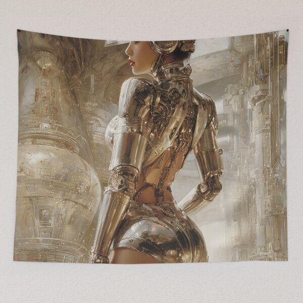 Item preview, Futuristic Cyborg – Retro Sci-Fi Art 3 designed and sold by Velvetcosmonova.