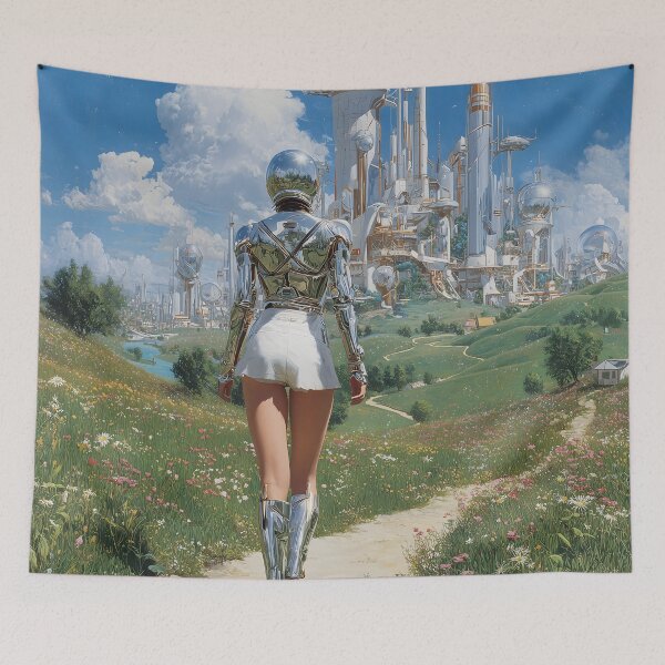 Item preview, Futuristic Cyborg – Retro Sci-Fi Art 2 designed and sold by Velvetcosmonova.