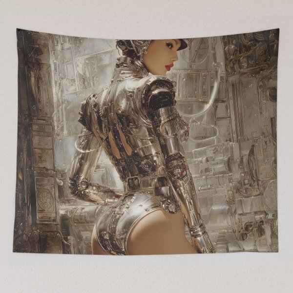 Item preview, Futuristic Cyborg – Retro Sci-Fi Art 1 designed and sold by Velvetcosmonova.