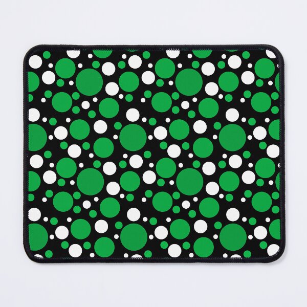 Item preview, Abstract Random Green and White Polka Dots On Black  designed and sold by POLKAIWERX.