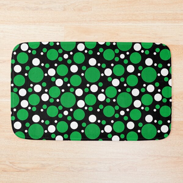 Item preview, Abstract Random Green and White Polka Dots On Black  designed and sold by POLKAIWERX.