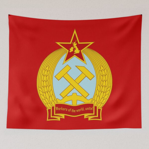 Item preview, Alternate History Communist UK Poster | Soviet-British Emblem Art - Revolutionary Britain Map, Hammer & Sickle Flag Design & Retro Propaganda Stickers designed and sold by RevolutionToday.