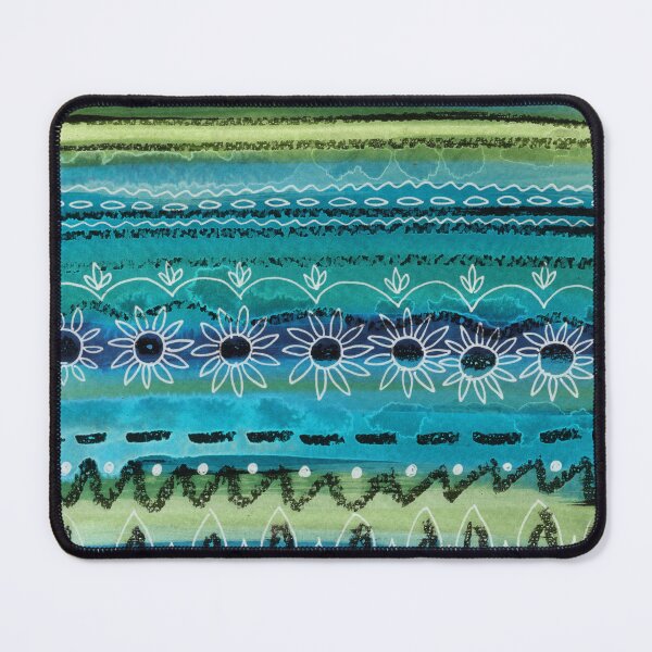 Item preview, Pattern Of Indigo Blue Teal Green Lines Drops Eyes Suns designed and sold by Irina Sztukowski.