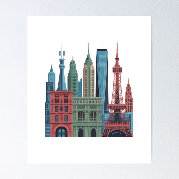 Item preview, Global Skyline Cultural Fusion Art designed and sold by teevoxx.