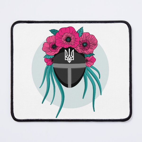 Item preview, Ukrainian Warrior Helmet with Poppy Wreath and Tryzub designed and sold by Pani-Malyuvalka.