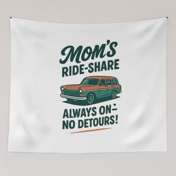 Item preview, Mom’s Ride-Share – Funny Retro Mom Taxi Service designed and sold by flagylART.