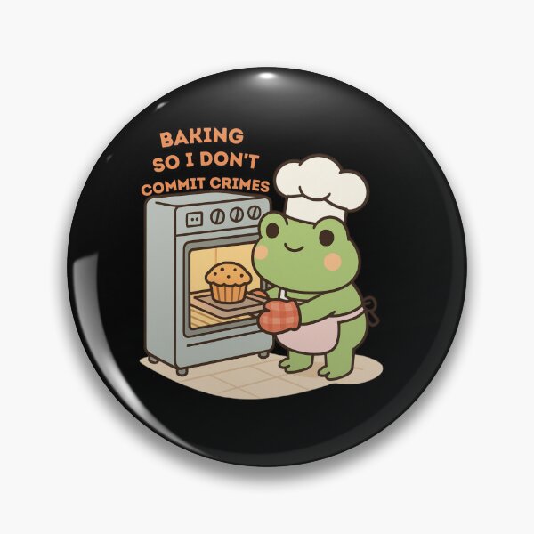 Item preview, Baking So I don't Commit Crimes -Funny Kawaii Baker Froggy  designed and sold by Artistusha.