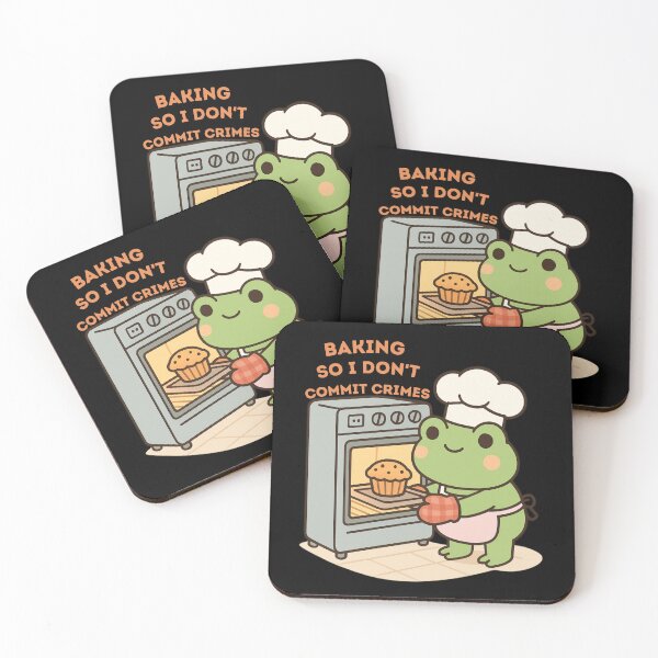 Item preview, Baking So I don't Commit Crimes -Funny Kawaii Baker Froggy  designed and sold by Artistusha.
