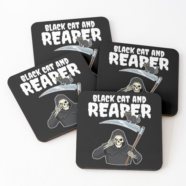 Item preview, BLACK CAT AND REAPER - GRIM REAPER HALLOWEEN designed and sold by KEF Custom.