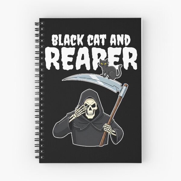 Item preview, BLACK CAT AND REAPER - GRIM REAPER HALLOWEEN designed and sold by KEF Custom.