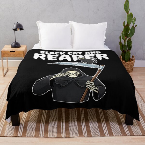 Item preview, BLACK CAT AND REAPER - GRIM REAPER HALLOWEEN designed and sold by KEF Custom.
