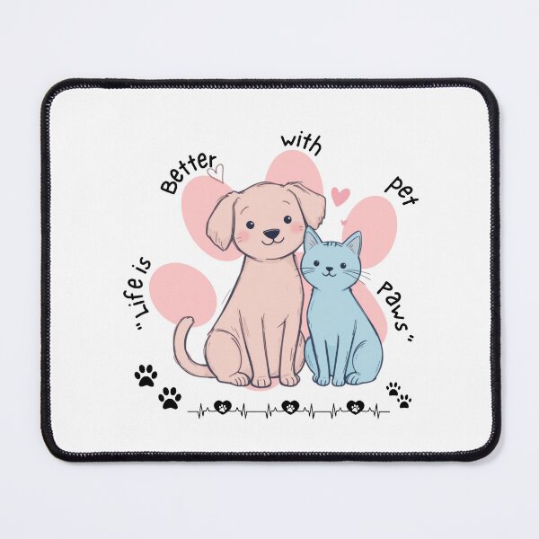 Item preview, Life Is Better With Pet Paws – Cute Dog & Cat Heart Paw Print Design designed and sold by Cozyscribbles.