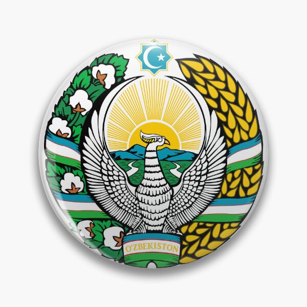 Artikelvorschau, Nationales Emblem-Siegel von Usbekistan, Usbekisch, Ozbekiston entworfen und verkauft von ak7sailor.
