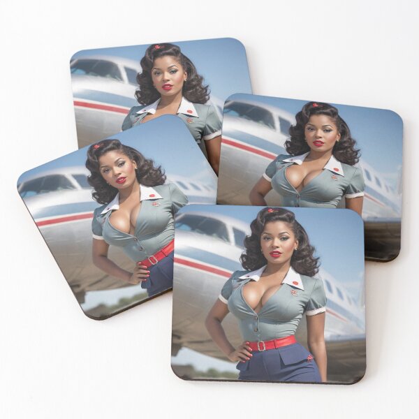 Item preview, Flight Attendant Pin Up – 1940s Vintage Airline Stewardess Retro Art designed and sold by MissSaylor.