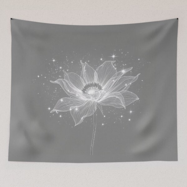Item preview, Delicate blossom – Magical white flower on an elegant gray background designed and sold by Jennah.