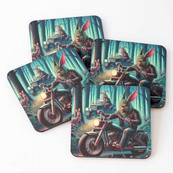 Item preview, Fantastic creature riding a motorcycle in the forest designed and sold by Dogandesighn.