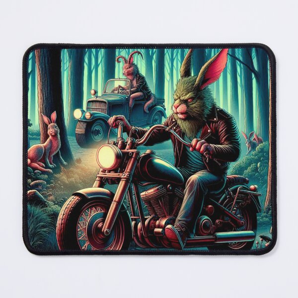 Item preview, Fantastic creature riding a motorcycle in the forest designed and sold by Dogandesighn.