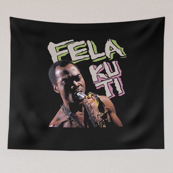 Item preview, VTG Fela Kuti singing black T-shirt short designed and sold by legrowbradacf.