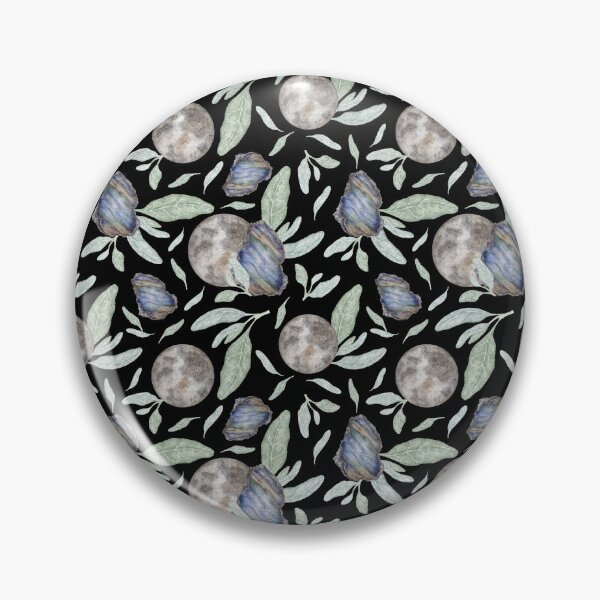 Item preview, Mystical New Moon & Labradorite – Sage Botanical Witchcraft Pattern designed and sold by paintingbetween.
