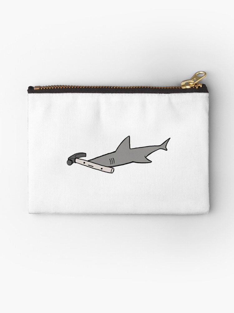 Zipper Pouch, Hammerhead Shark designed and sold by cheezup