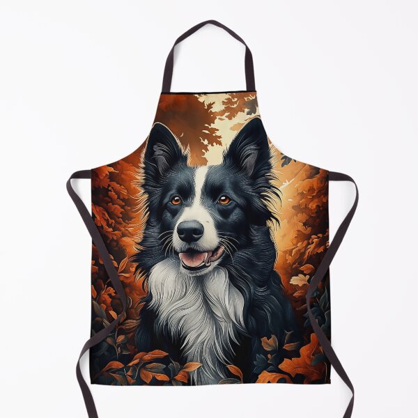 Item preview, Border Collie Portrait in Autumn Leaves designed and sold by PetsArt.