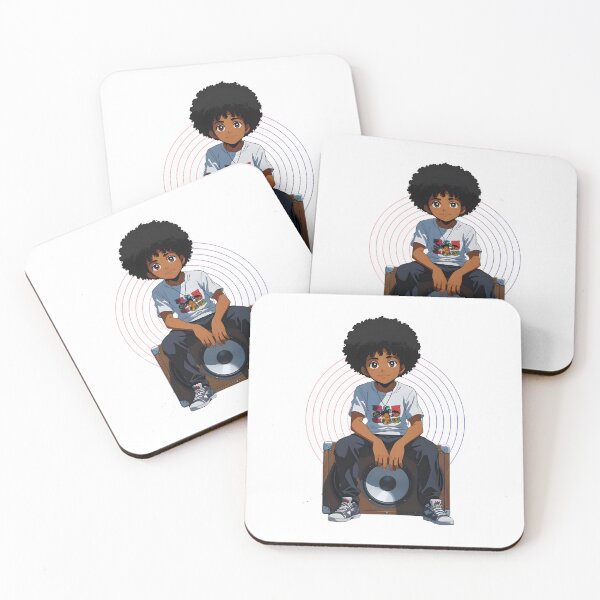 Item preview, Soundwave Chill – Afro Anime Boy on Speaker with Retro Vibes designed and sold by OsasChild.