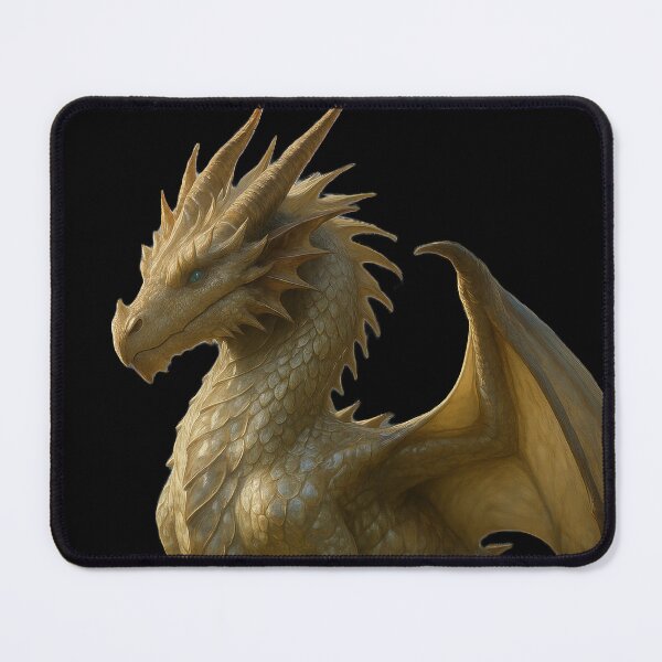 Item preview, Golden realistic dragon sitting on rock designed and sold by BreakingWorse.
