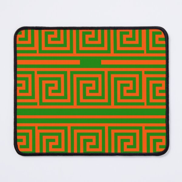 Item preview, Orange On Green Background Greek Key Fret Pattern designed and sold by PatternTitan.
