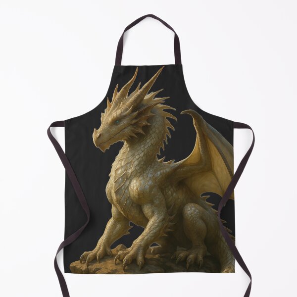 Item preview, Golden realistic dragon sitting on rock designed and sold by BreakingWorse.