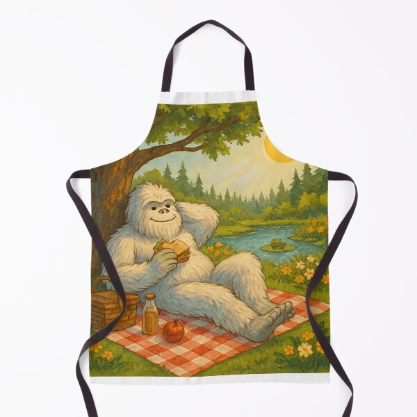 Item preview, Relaxing Yeti Picnic – Funny Mythical Creature Nature Art Design designed and sold by Lunaria Arts.