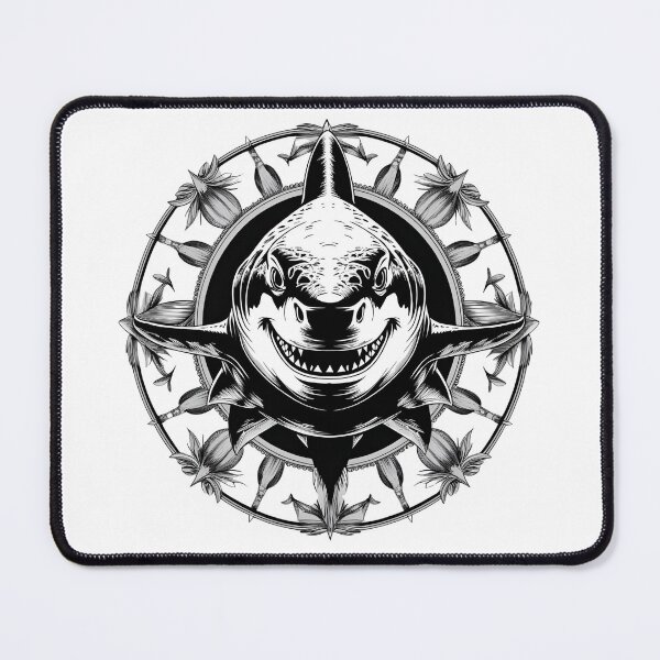 Item preview, A scary shark in mandala form designed and sold by Tonikreativ.