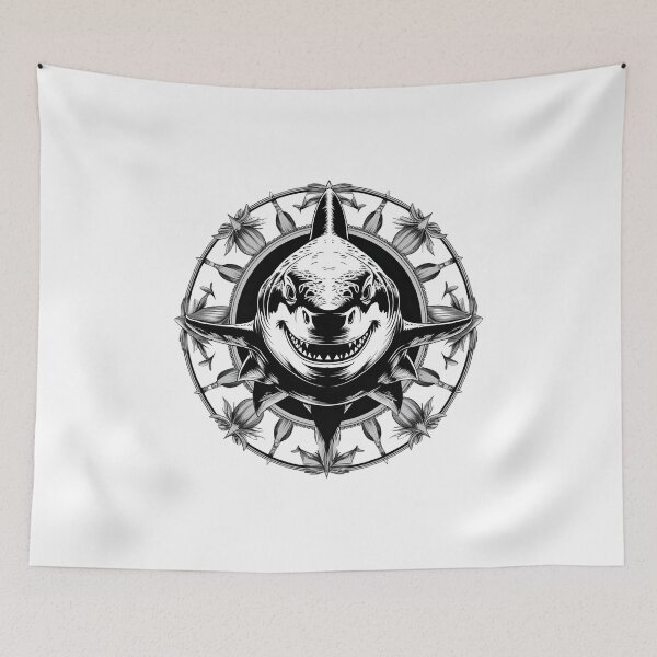 Item preview, A scary shark in mandala form designed and sold by Tonikreativ.