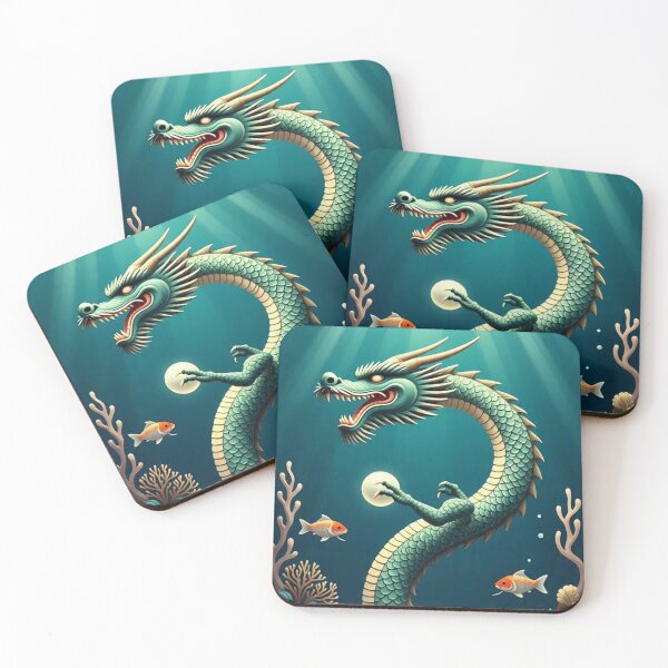 Item preview, Dragon Beneath the Sea – Japanese Ukiyo-e Ocean Print designed and sold by Vandy Fullam.