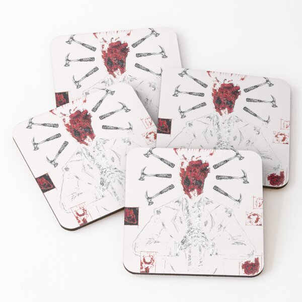 Item preview, Visceral Heart Head & Floating Hammers | Dark Grunge Aesthetic Art designed and sold by TraceyCollins.