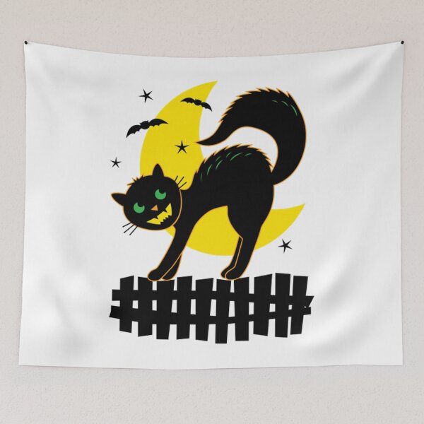 Item preview, Halloween Cute Retro Vintage Black Cat and Moon designed and sold by lukecase.