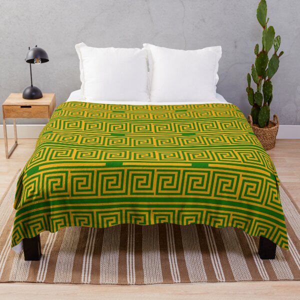 Item preview, Yellow On Green Background Greek Key Fret Pattern designed and sold by PatternTitan.