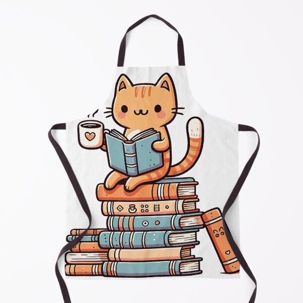 Item preview, Cute Cat Reading Books With Coffee designed and sold by KlaudiaHertzog.