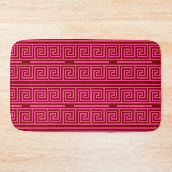 Item preview, Pink On Maroon Background Greek Key Fret Pattern designed and sold by PatternTitan.