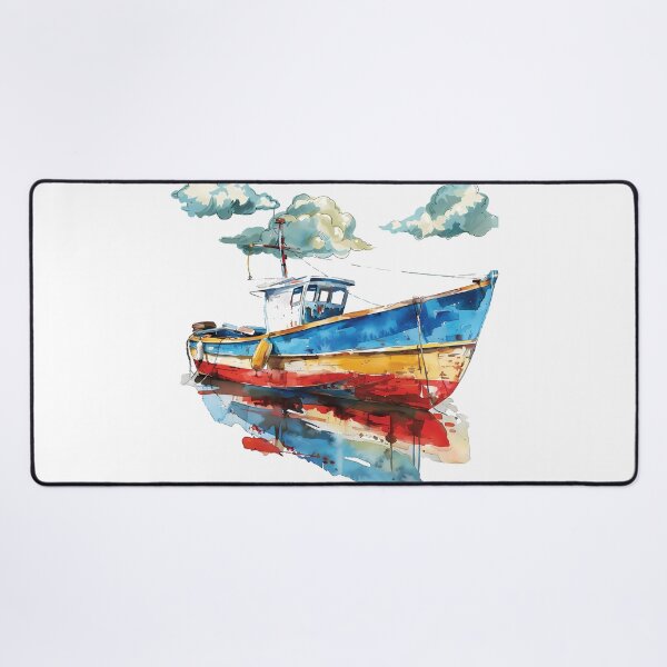 Item preview, Colorful Fishing Boat – Nautical Watercolor Art Design designed and sold by DesignArtist.ia.