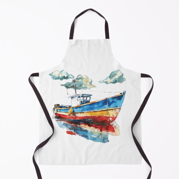 Item preview, Colorful Fishing Boat – Nautical Watercolor Art Design designed and sold by DesignArtist.ia.