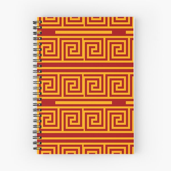 Item preview, Yellow On Red Background Greek Key Fret Pattern designed and sold by PatternTitan.