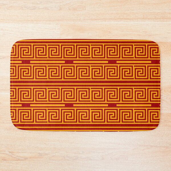 Item preview, Yellow On Red Background Greek Key Fret Pattern designed and sold by PatternTitan.