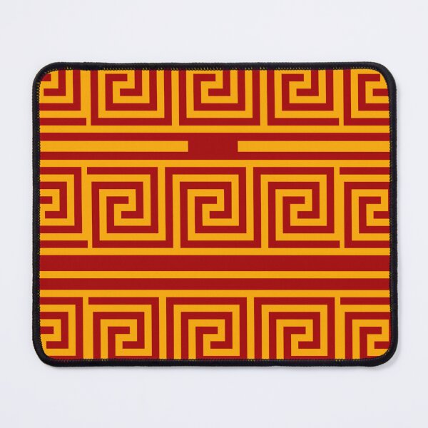 Item preview, Yellow On Red Background Greek Key Fret Pattern designed and sold by PatternTitan.