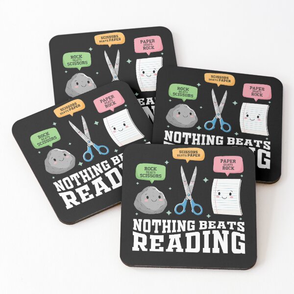Item preview, Nothing Beats Reading Rock Paper Scissors for Book Lovers Gift designed and sold by JUSTBEELEGANT.